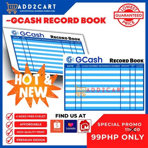 gcash record book|GCash Tracker Logbook 50 sheets .